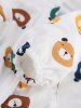Per's Colorful Bears Print Adjustable Toggle Drawstring Ears Hooded Raincoat -  