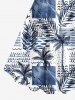 Plus Size Coconut Tree Colorblock Scarf Graphic Print Hawaii Backless A Line Tank Dress -  