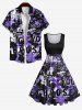 Plus Size Letters Tie Dye Print 1950s Vintage Swing A Line Dress -  