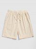 Men's Matching Two Piece Co Ord Terry Cloth Toweling Jacquard Textured Polo Collar Half Buttoned Short Sleeves T-shirt and Shorts Set -  