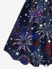 Patriotic American Flag Fireworks Print Plus Size Matching Outfit For Couples -  