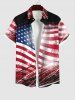 Patriotic American Flag Paint Splatter Glitter 3D Print Plus Size Matching Outfit For Couples -  
