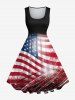 Patriotic American Flag Paint Splatter Glitter 3D Print Plus Size Matching Outfit For Couples -  