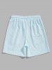 Men's Cable Jacquard Textured Slant Pockets Drawstring Casual Shorts -  