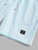 Men's Cable Jacquard Textured Slant Pockets Drawstring Casual Shorts -  