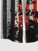 Plus Size Ink Painting Splatter Distressed American Flag Print Button Pocket Shirt For Men -  