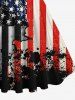 Plus Size Ink Painting Splatter Distressed American Flag Print 1950s Vintage Swing A Line Dress -  
