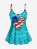 Fashion Paint Heart Water Wave Ripple Print Boyleg Tankini Swimsuit (Adjustable Shoulder Strap) -  