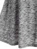 Mini Robe Ligne A Chinée Panneau en Dentelle avec Nœud Papillon - Gris Clair M