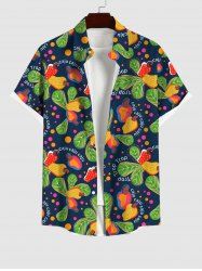 Plus Size Cashew Leaf Colorful Polka Dot Print Hawaii Button Pocket Shirt For Men -  