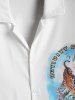 Ensemble de Deux Pièces Décontracté Fleurs et Tigre Imprimé à Manches Courtes pour Homme - Blanc Lait M
