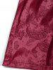 Men's Paisley Floral Jacquard Silky Satin Pockets Drawstring Casual Shorts -  