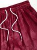 Men's Paisley Floral Jacquard Silky Satin Pockets Drawstring Casual Shorts -  