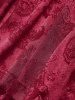 Men's Paisley Floral Jacquard Silky Satin Pockets Drawstring Casual Shorts -  