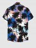 Plus Size Tie Dye Colorblock Coconut Tree Print Buttons Pocket Hawaii Shirt For Men -  