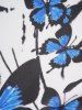 Butterfly Print High Low O Ring Zipper Buckle Strap Midi Dress -  