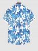 Plus Size Coconut Tree Water Ripples Print Buttons Pocket Hawaii Shirt For Men -  