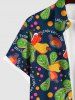 Plus Size Cashew Leaf Colorful Polka Dot Print Hawaii Button Pocket Shirt For Men -  