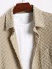 Men's Matching Two Piece Co Ord Terry Cloth Toweling Jacquard Textured Front Pocket Design Short Sleeves Shirt and Shorts Set -  