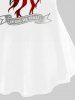 T-shirt Drapeau Américain Papillon Aigle Imprimés avec Ruban de Grande Taille - Blanc XS