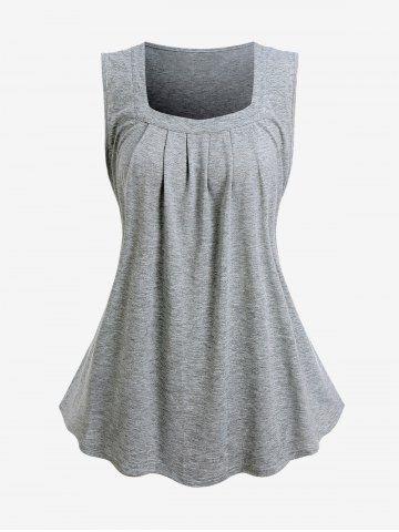 Débardeur Plissé de Grande Taille - GRAY - XL