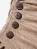 Cold Shoulder Crossover Mock Button Ruched V Neck Buckle Strap T-shirt -  