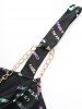 Plus Size Ombre Glitter Letters Print Lace Up Chain Backless Handkerchief Asymmetric Tank Top -  
