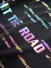 Plus Size Ombre Glitter Letters Print Lace Up Chain Backless Handkerchief Asymmetric Tank Top -  