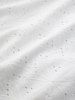 Plus Size Cold Shoulder Lace Up Zipper Buckle Keyhole Flower Knit Jacquard Hollow Out 2 in 1 Blouse -  