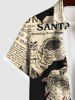 Rose Flower Leaf Newspaper Print Plus Size Matching Set For Couples -  