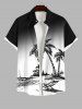 Coconut Tree Beach Lounge Chair Ombre Print Plus Size Matching Hawaii Beach Outfit For Couples -  