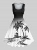Coconut Tree Beach Lounge Chair Ombre Print Plus Size Matching Hawaii Beach Outfit For Couples -  