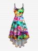 Tenue de Plage Grande Taille Imprimé Cocotiers Colorés - Multi-A 