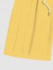 Plus Size Elastic Waist Solid Beach Shorts For Men -  