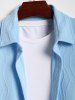 Men's Cable Jacquard Textured Solid Color Short Sleeves Shirt -  