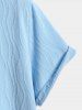 Men's Cable Jacquard Textured Solid Color Short Sleeves Shirt -  