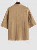 Men's Matching Two Piece Co Ord Cotton and Linen Solid Color Open Front Kimono and Shorts Set -  