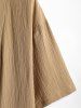 Men's Matching Two Piece Co Ord Cotton and Linen Solid Color Open Front Kimono and Shorts Set -  