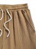 Men's Matching Two Piece Co Ord Cotton and Linen Solid Color Open Front Kimono and Shorts Set -  