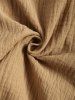 Men's Matching Two Piece Co Ord Cotton and Linen Solid Color Open Front Kimono and Shorts Set -  
