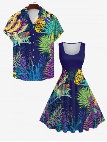 Seaweed Waterweed Chameleon Leopard Underwater World Print Plus Size Matching Hawaii Sea Creatures Beach Outfit For Couples