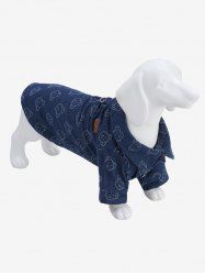 Pet's Turn-down Collar Bear Print Button D-Ring Shirt -  