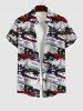Patriotic American Flag Newspaper Print Plus Size Matching Set For Couples -  