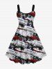 Patriotic American Flag Newspaper Print Plus Size Matching Set For Couples -  
