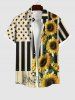 American Flag Piano Sunflower Print Plus Size Matching Set For Couples -  