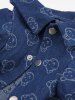 Pet's Turn-down Collar Bear Print Button D-Ring Shirt -  