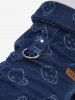 Pet's Turn-down Collar Bear Print Button D-Ring Shirt -  