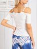 Cold Shoulder Twist Short Sleeve T-shirt -  