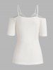 Cold Shoulder Twist Short Sleeve T-shirt -  