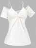 Cold Shoulder Twist Short Sleeve T-shirt -  